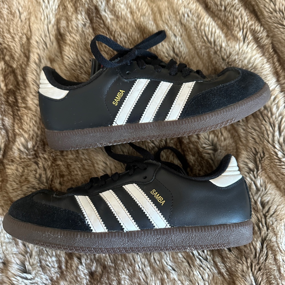 adidas Samba Black with White Stripes and Brown Sole Women Sneakers